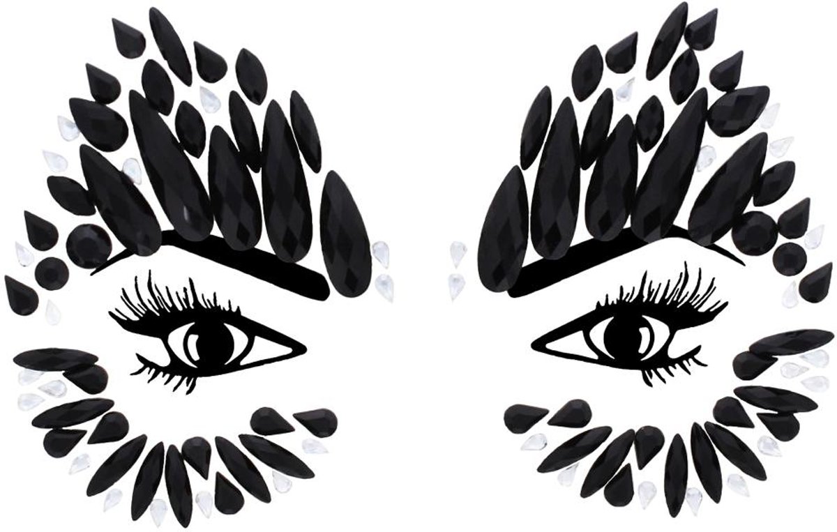 Zacs Alter Ego Gezicht Diamanten Sticker Style P - Jet Stone Zwart